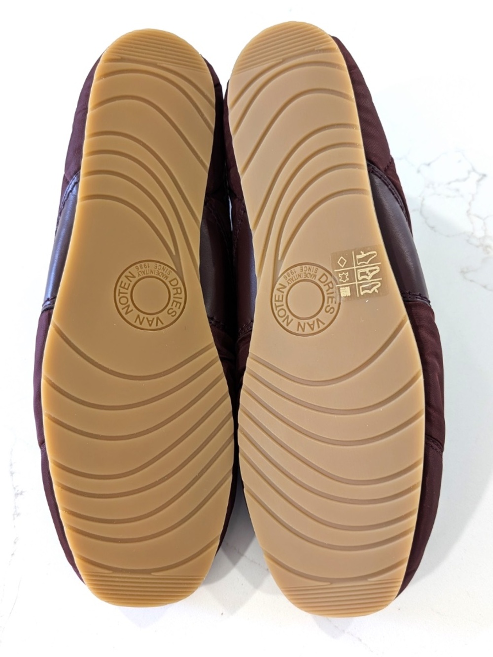 DRIES VAN NOTEN Bordeaux Nylon Sneakers Leather EU 41 US 11 New In Box Luxury - Picture 3 of 15